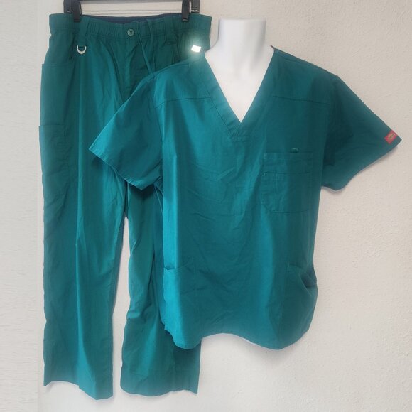 Dickies *** 2-piece Scrub Set, Turquoise, in size XL/Tall NWOT - Picture 4 of 12